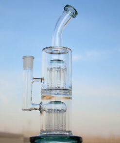 Shop Glass Straight Water Pipe w/ Dual Arm Percolators 10.6" in australian