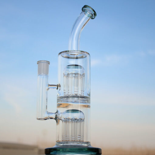 Shop Glass Straight Water Pipe w/ Dual Arm Percolators 10.6" in australian