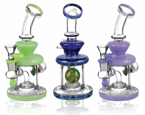 Shop Pulsar Teardrop Waterpipe w/ Marble - 7.5" / 14mm F / Colors Vary in australian