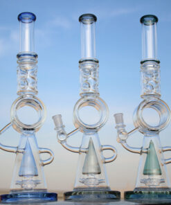 Shop 18.5" Recycler Style Donut Percolator Glass Water Pipe in australian