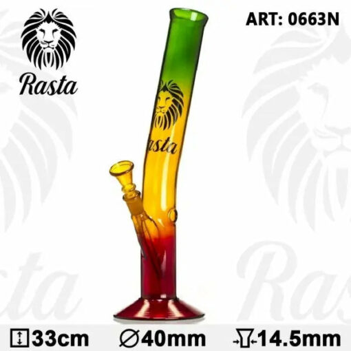 Shop 13.5" Rasta Colored Glass Water Pipe w/ Lion Logo in australian