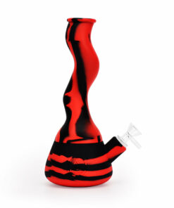 Shop Ritual - 10'' Wavy Silicone Beaker - Black & Red in australian