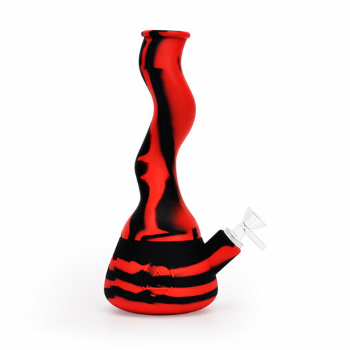 Shop Ritual - 10'' Wavy Silicone Beaker - Black & Red in australian