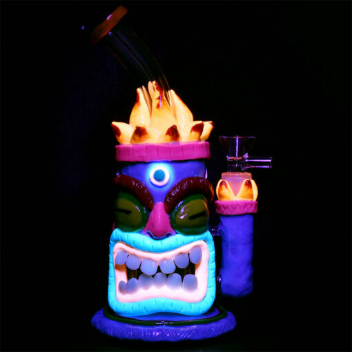 Shop Neon Tiki 3D Painted Water Pipe - 8.5" / Assorted Styles in australian