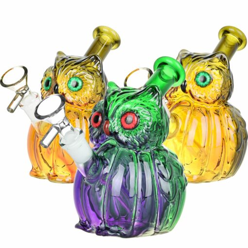 Shop What A Hoot Glass Water Pipe - 5" / 14mm F / Colors Vary in australian