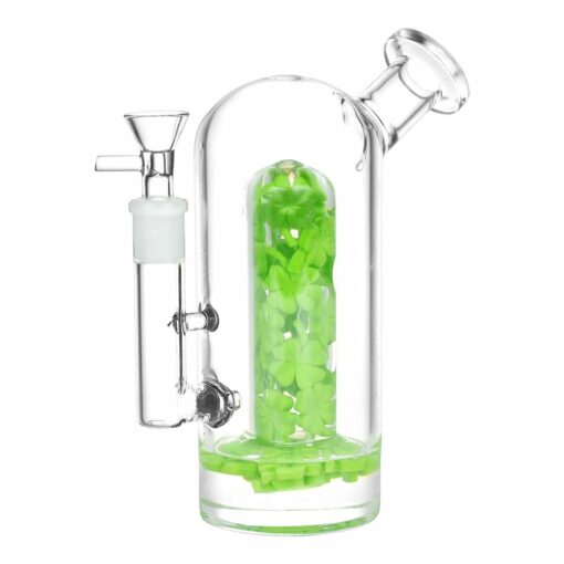 Shop Lucky Clover Glass Water Pipe - 7.75" / 14mm F in australian