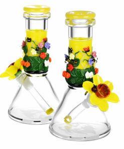 Shop Empire Glassworks Baby Beaker Water Pipe - 8"/14mm F/Flowers in australian