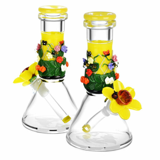 Shop Empire Glassworks Baby Beaker Water Pipe - 8"/14mm F/Flowers in australian