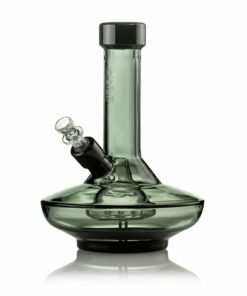 Shop GRAV® Small Wide Base Water Pipe in Smoke with Black Accents in australian