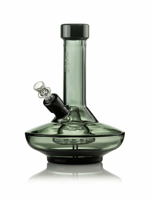 Shop GRAV® Small Wide Base Water Pipe in Smoke with Black Accents in australian