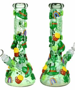 Shop St. Patrick's Day Glow In The Dark Water Pipe - 10" / 14mm F in australian