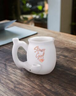 Shop Stoner girl white with gold imprint mug - roast & toast mug in australian