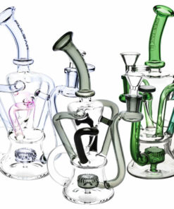 Shop Pulsar 4-Tube Recycler Water Pipe - 9" / 14mm F / Colors Vary in australian