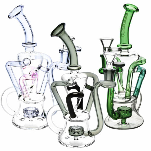 Shop Pulsar 4-Tube Recycler Water Pipe - 9" / 14mm F / Colors Vary in australian