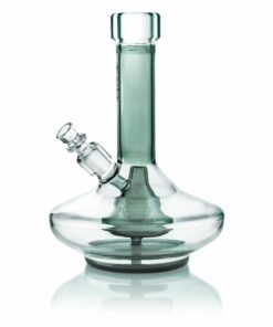 Shop GRAV® Small Wide Base Water Pipe - Smoke with Clear Accents in australian