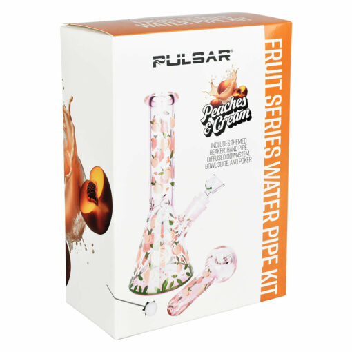 Shop Pulsar Fruit Series Peaches & Cream Herb Pipe Glow Duo - 10" / 14mm F in australian