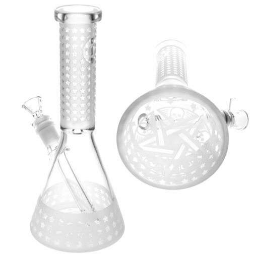 Shop Top Eight Etched Beaker Water Pipe - 9.75"/14mm F/Designs Vary in australian