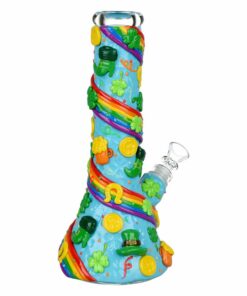 Shop St. Patrick's Day Rainbows and Gold Glow In The Dark Water Pipe - 10