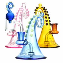 Shop Pulsar Octopus Mini Dab Rig w/ Carb Cap - 4.5"/Colors Vary in australian