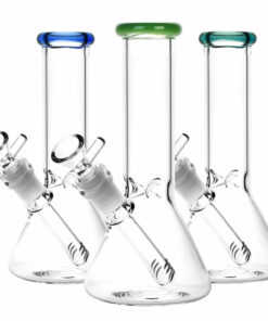 Shop Mini Beaker Water Pipe w/ Color Rim - 8"/14mm F/Colors Vary in australian