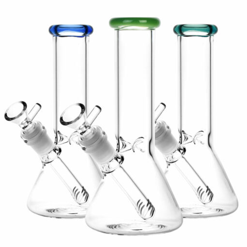 Shop Mini Beaker Water Pipe w/ Color Rim - 8"/14mm F/Colors Vary in australian