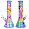 Shop Beach Vibes 420 Painted Glass Beaker Water Pipe - 10" / 14mm F in australian