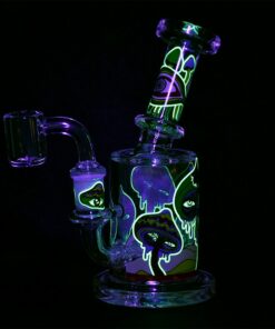 Shop Fungi Eyes, They're Watching You Glow In The Dark Glass Dab Rig - 6