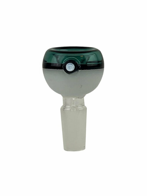 Shop Teal Poke Ball Glass Bong Bowl - 14mm in australian