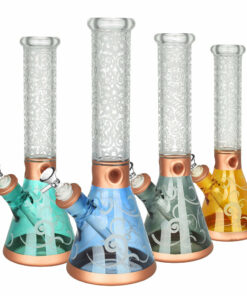 Shop Retro Filigree Beaker Water Pipe - 13.5" / 14mm F / Colors Vary in australian