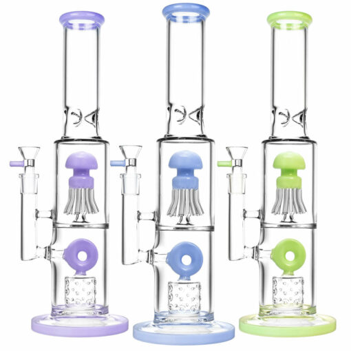 Shop Dual Chamber Jellyfish Perc Water Pipe -14"/14mm F/Clrs Vary in australian