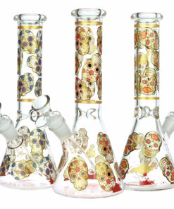 Shop Sugar Skull Beaker Water Pipe - 9.75" / Designs Vary in australian