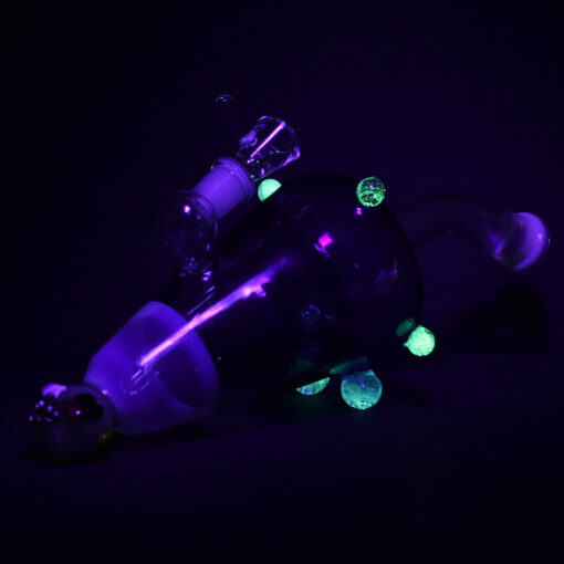 Shop Ghoulish Glow in the Dark Lazy Glass Water Pipe - 10" in australian