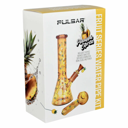 Shop Pulsar Fruit Series Pineapple Express Herb Pipe Glow Duo - 10" / 14mm F in australian