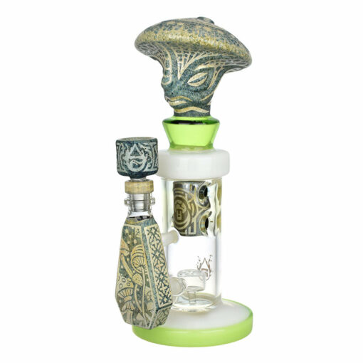 Shop Pulsar Hieroglyphs Mushroom Wizard Water Pipe - 10.5"/14mm F/Colors Vary in australian