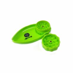 Shop High Society | Mini Rolling Tray Grinder Combo - Neon Green in australian