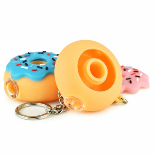 Shop Silicone Donut One Hitter Keychain - 2" / Colors Vary in australian