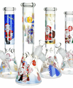 Shop Christmas Themed Glass Water Pipe - 10" / 14mm F / Designs Vary in australian