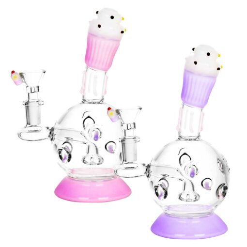 Shop Cupcake Water Pipe w/ Bowl - 7" / 14mm F / Colors Vary in australian