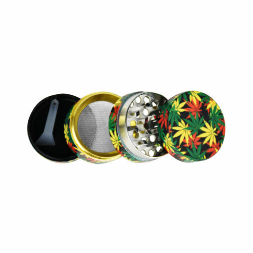 Shop Rasta Hemp Leaves Grinder - 4pc/1.5"/Assorted - 12PC DISP in australian