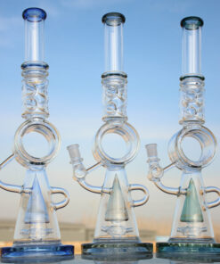 Shop 18.5" Recycler Style Donut Percolator Glass Water Pipe in australian