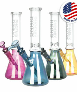 Shop Phoenix Rising Metallic Bottom Beaker Water Pipe -11"/14mm F/Clrs Vry in australian