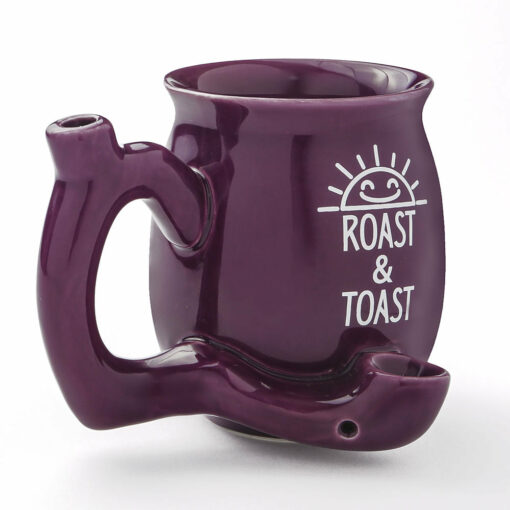 Shop Premium Roast & Toast Single Wall Mug - Shiny Plum with White Print in australian