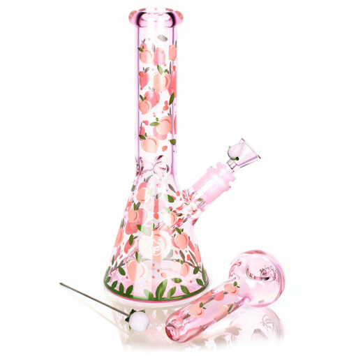 Shop Pulsar Fruit Series Peaches & Cream Herb Pipe Glow Duo - 10" / 14mm F in australian