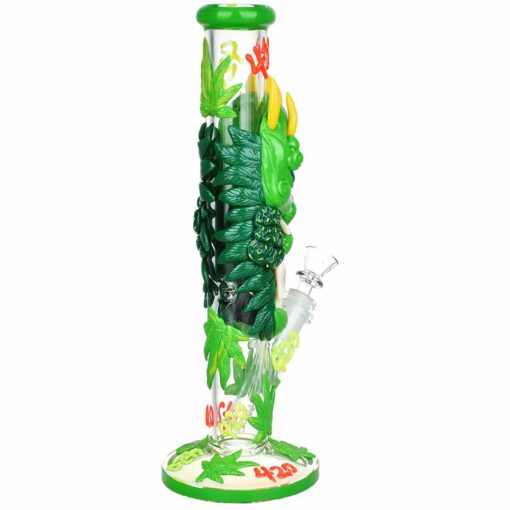 Shop 420 Dragon Glow In Dark Tube Water Pipe - 11.8" / 14mm F in australian