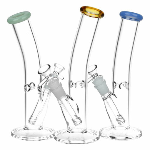 Shop Classic Bent Neck Straight Tube Glass Water Pipe | 14mm F | Colors Vary in australian