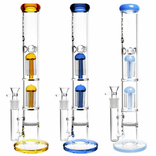 Shop Pulsar Dual Jellyfish Perc Water Pipe - 16.5"/19mm F/Colors Vary in australian