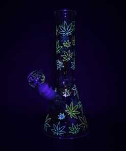 Shop Rainbow Pride Leaf Beaker Glass Water Pipe - 10.25