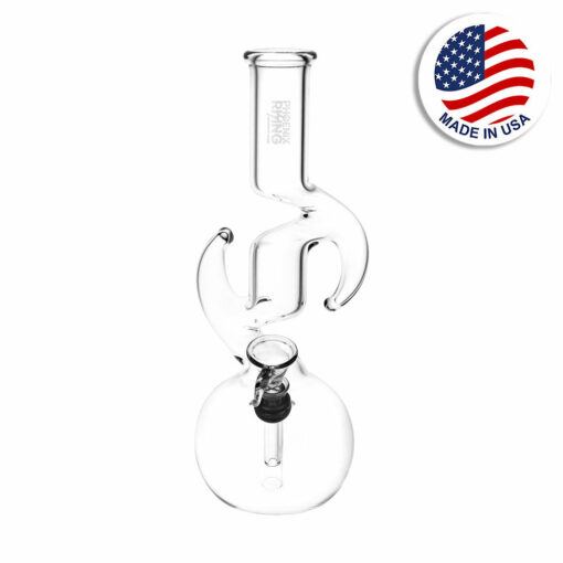 Shop Phoenix Rising Zig Zag Diablo Bubble Base Water Pipe - 9" / Clear in australian