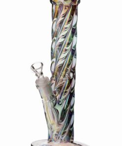 Shop Daze Glass - 12 Inch Iridescent Rainbow Spiral Glass Water Pipe in australian