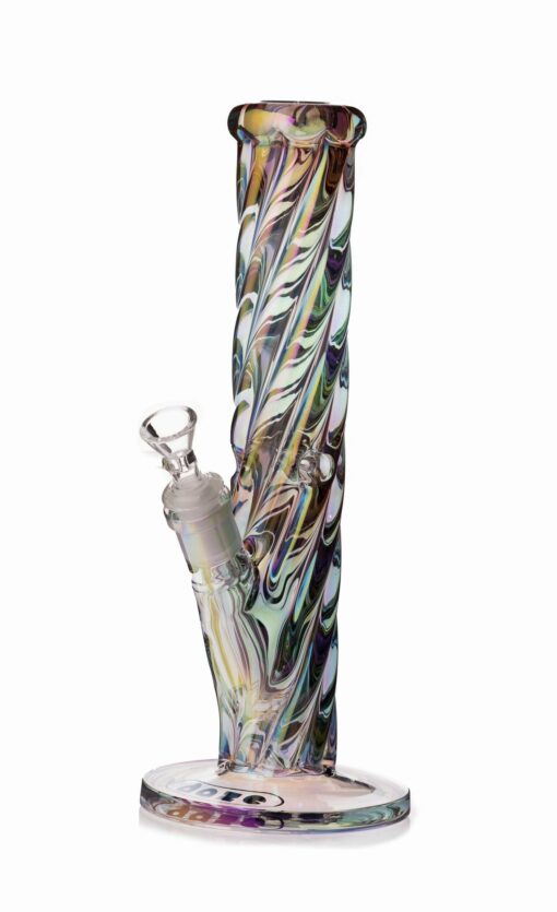 Shop Daze Glass - 12 Inch Iridescent Rainbow Spiral Glass Water Pipe in australian